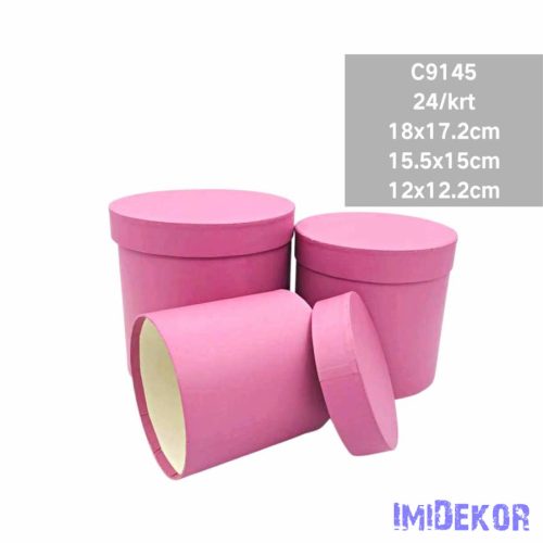 Papírdoboz 3db/szett kerek D18-15,5-12cm - Mályva