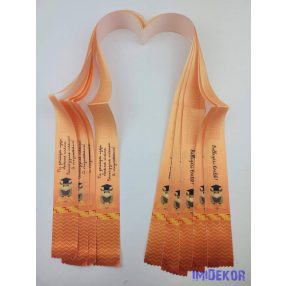 Ballagási szalag 4 cm óvodás - Narancssárga + bagoly