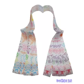 Ballagási szalag 4 cm óvodás - Rajzolt mintás