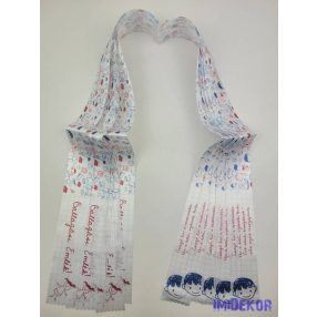 Ballagási szalag 4 cm óvodás - Kockás-rajzolt mintás