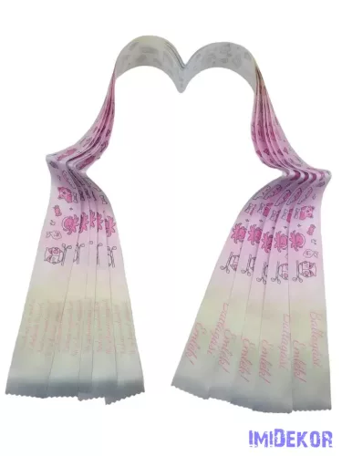 Ballagási szalag 4 cm óvodás - Rózsaszín átmenetes cuki rajzos