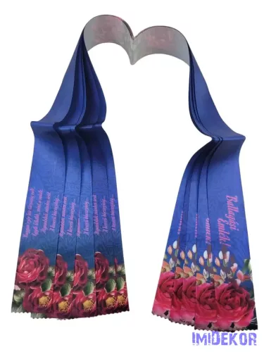 Ballagási szalag 5 cm - Sötétkék rózsás