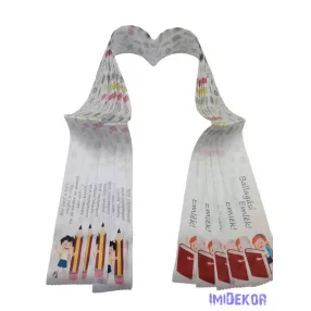 Ballagási szalag 5 cm - Fehér iskolások