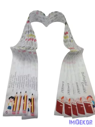 Ballagási szalag 5 cm - Fehér iskolások