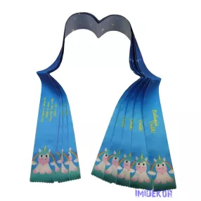 Ballagási szalag 5 cm - Kék egyszarvús