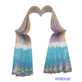 Ballagási szalag 5 cm - Színes unikornis