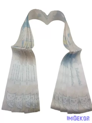 Ballagási szalag 5 cm - Fehér baglyos