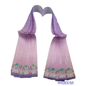 Ballagási szalag 5 cm - Lilás unikornis