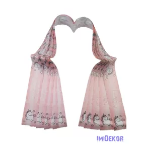 Ballagási szalag 5 cm - Barackos unikornis