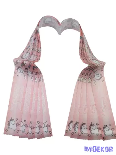 Ballagási szalag 5 cm - Barackos unikornis