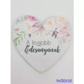 Szív felső virágos 9,5 cm - A legjobb Édesanyának