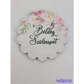 Szülinapos felső csokor tábla 6,5 cm csipkés