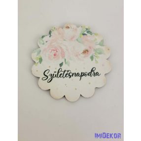 Szülinapos felső rózsaszín tábla 6,5 cm csipkés