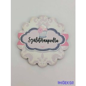 Szülinapos muffinos tábla 6,5 cm csipkés