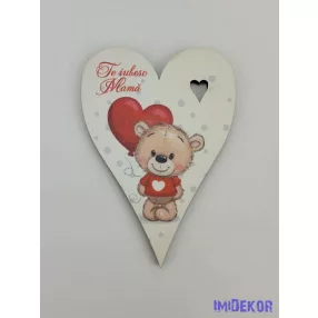 Te iubesc Mama macis tábla 8,5 cm francia szíves