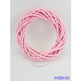 Vessző koszorú alap 25 cm - Rózsaszín