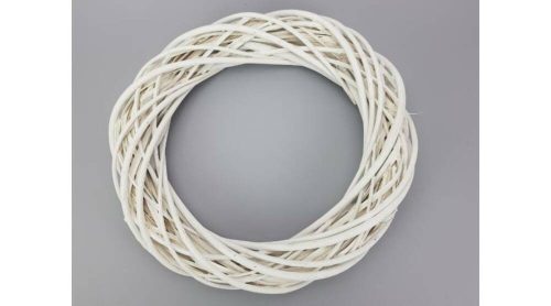 Vessző koszorú kopogtató alap 35 cm fehér