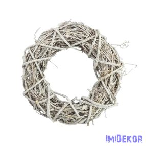 Inda koszorú fém vázon kicsi 24cm