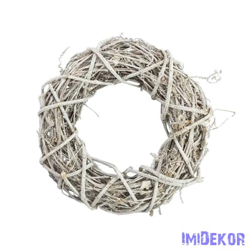 Inda koszorú fém vázon kicsi 24cm