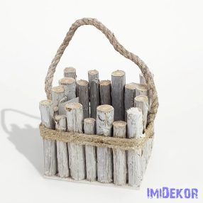 Kocka tároló farönkökből 15x15x12cm