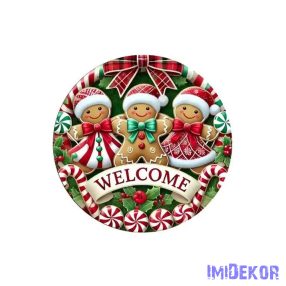   Nyomtatott fa tábla koszorú közép - Mosolygós mézik 11,8cm