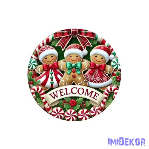 Nyomtatott fa tábla koszorú közép - Mosolygós mézik 11,8cm