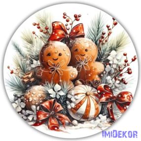 Nyomtatott fa tábla koszorú közép - Mézi pár 11,8cm