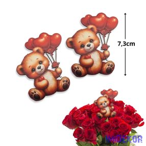 Nyomtatott dekorkarton - Maci lufikkal 2db/csomag