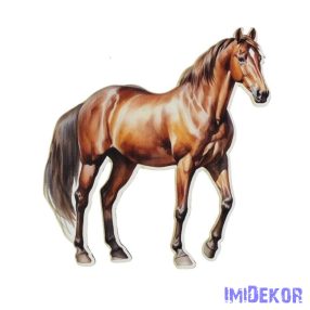 Nyomtatott dekorkarton - Ló 12cm - barna