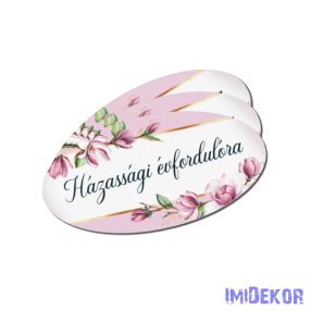   Nyomtatott dekorkarton - Házassági évfordulóra 8x4cm 3db/csomag