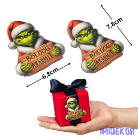   Nyomtatott dekorkarton - Grincs tábla Boldog Akármit! 2db/csomag