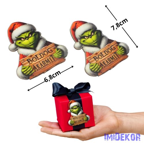 Nyomtatott dekorkarton - Grincs tábla Boldog Akármit! 2db/csomag