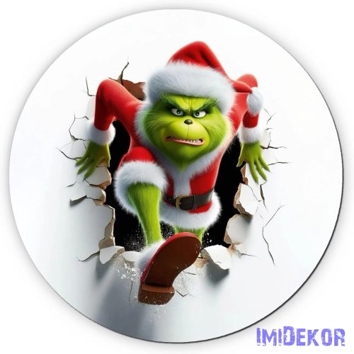 Nyomtatott fa kör 11,8cm - Faltörő Grincs