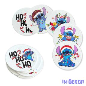   Nyomtatott dekorkarton - Stich karácsonyi szett 5cm 5db/csomag