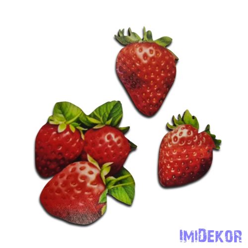 Nyomtatott dekorkarton - Eper 3db/csomag