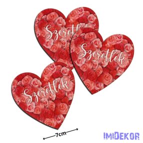 Nyomtatott dekorkarton - Szív táblák 3db/csomag