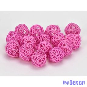 Vessző gömb 3 cm 15db/cs - Rózsaszín