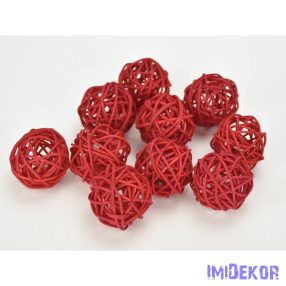 Vessző gömb 4 cm 10db/cs - Piros