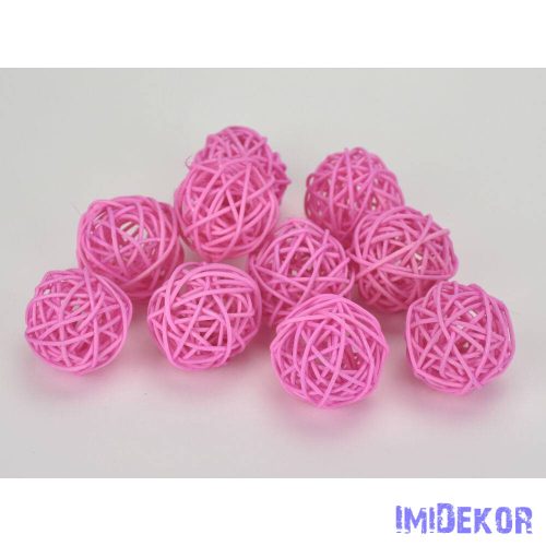 Vessző gömb 4 cm 10db/cs - Rózsaszín