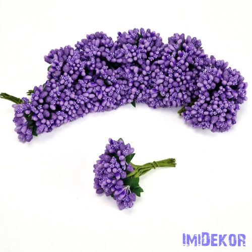 Bogyós rezgős mini csokor 9cm - Lila