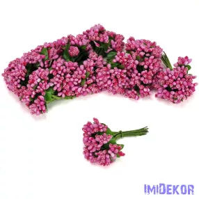 Bogyós rezgős mini csokor 9cm - Sötét Rózsaszín