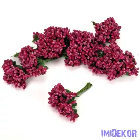 Bogyós rezgős mini csokor 9cm - Magenta
