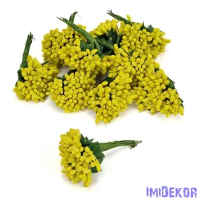 Bogyós rezgős mini csokor 9cm - Sárga