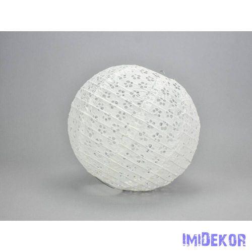 Papír lampion 25 cm - Fehér Csipkés