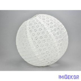 Papír lampion 30 cm - Fehér Csipkés