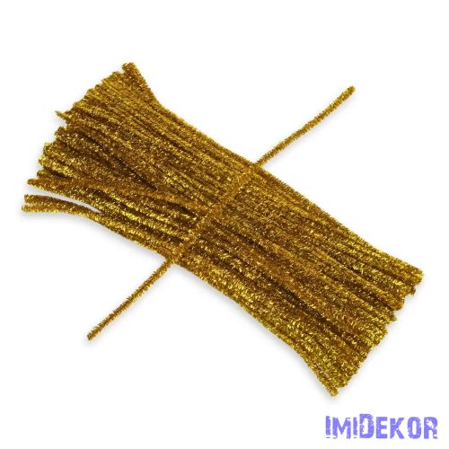 Csillogó zsenília drót - arany 100db/cs