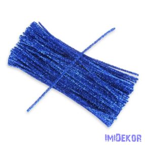 Csillogó zsenília drót - kék 100db/cs