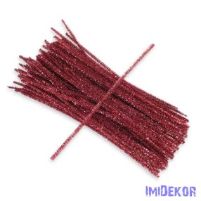 Csillogó zsenília drót - rózsaszín 100db/cs