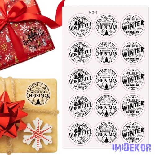 Matrica - Átlátszó karácsonyi matrica 15db/lap