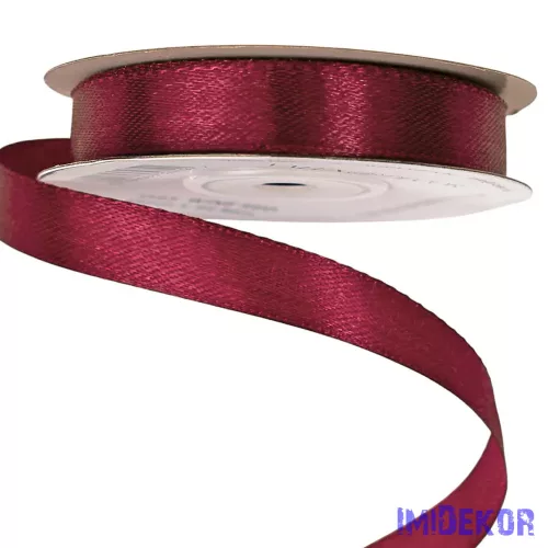 Szatén szalag 12 mm x 22.86 m - Borvörös